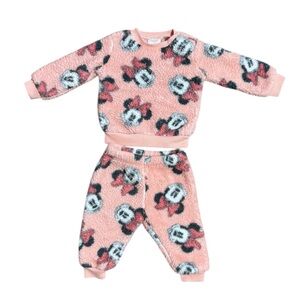 Disney Baby Girl Pink Minnie Mouse Sweater Outfit Set Size 3-6 Months